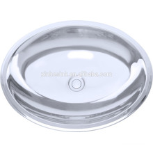 Oval 304 Stainless Steel Vessel Sink, Bathroom Sinks, Lavatory Sinks